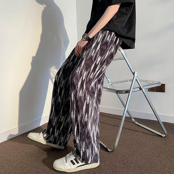 Pleated Pants Men's Fashion Retro Casual Pants Men Japanese Streetwear Loose Hip-hop Wide-leg Pants Mens Ice Silk Trousers M-3XL aidase-shop